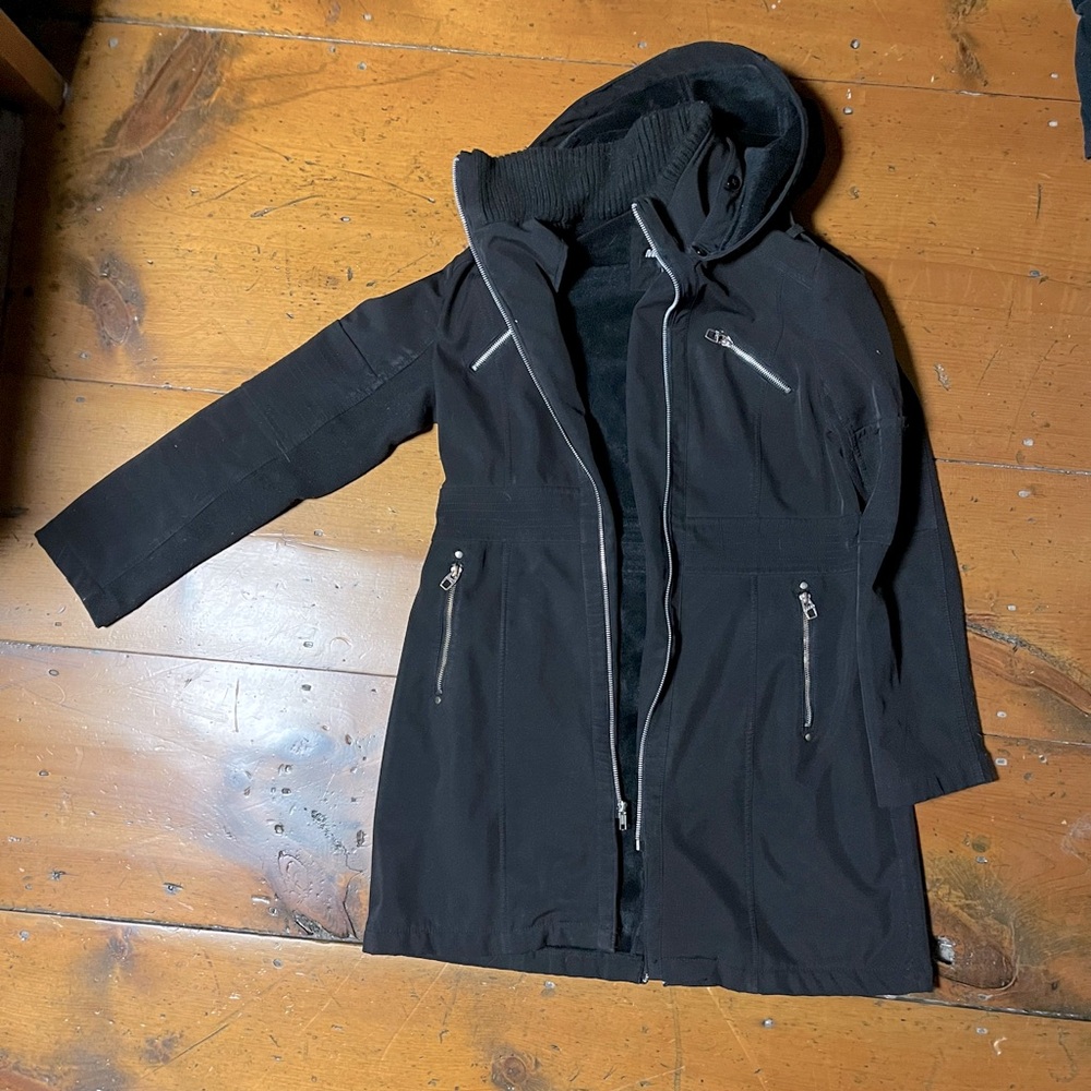 Miss Sixty jacket with detachable removable hood black size medium